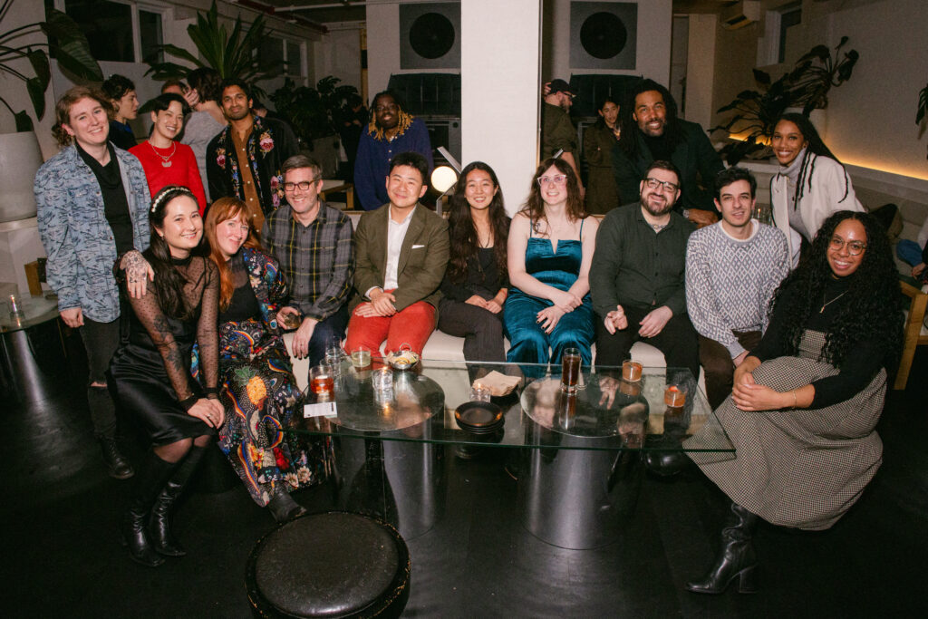 Defector Media workers get together for a December 2024 holiday party. Photo by Arin Sang-urai
