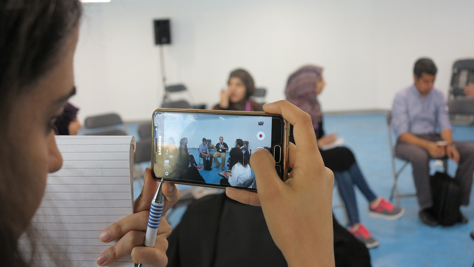Participants at CheckCon in Beirut, a 2018 gathering of fact-checking organizations hosted by Meedan. Photo by Stephanie Ghanem. Participants at CheckCon in Beirut, a 2018 gathering of fact-checking organizations hosted by Meedan. Photo by Stephanie Ghanem.