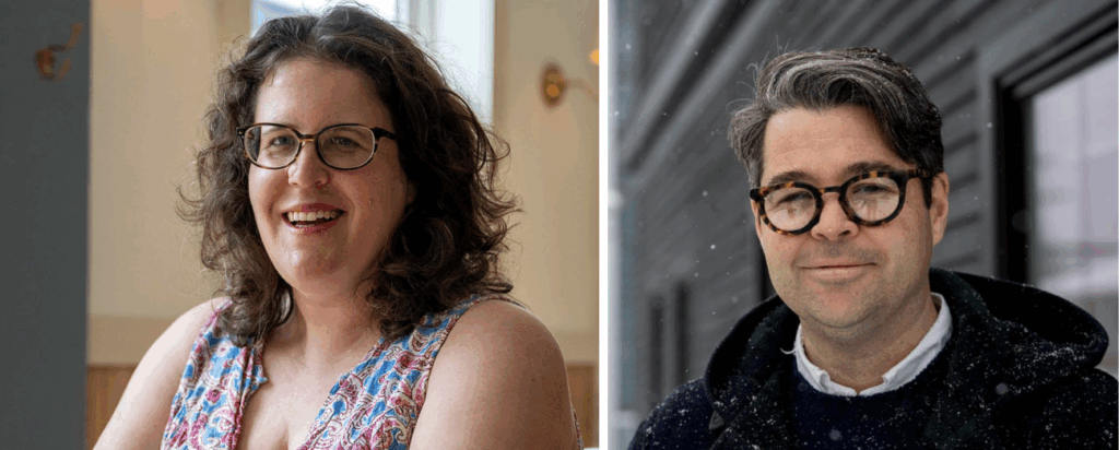 Drew Himmelstein, head of solutions journalism and community engagement; Aaron Britt, publisher, Midcoast Villager