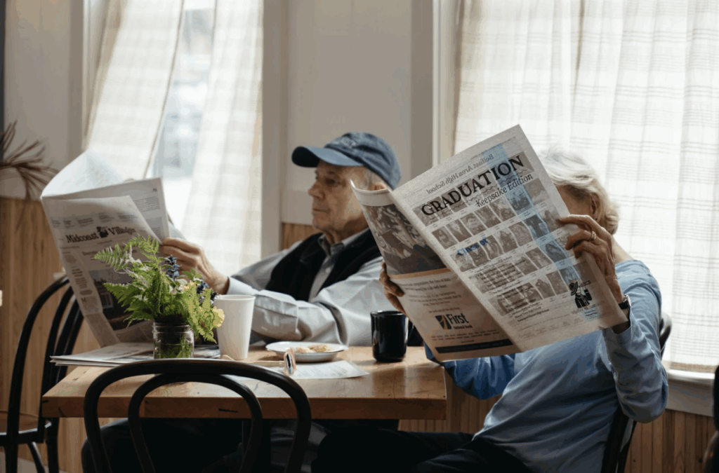 Cafes and newspapers go together well at The Villager Cafe (Photo courtesy of Midcoast Villager)