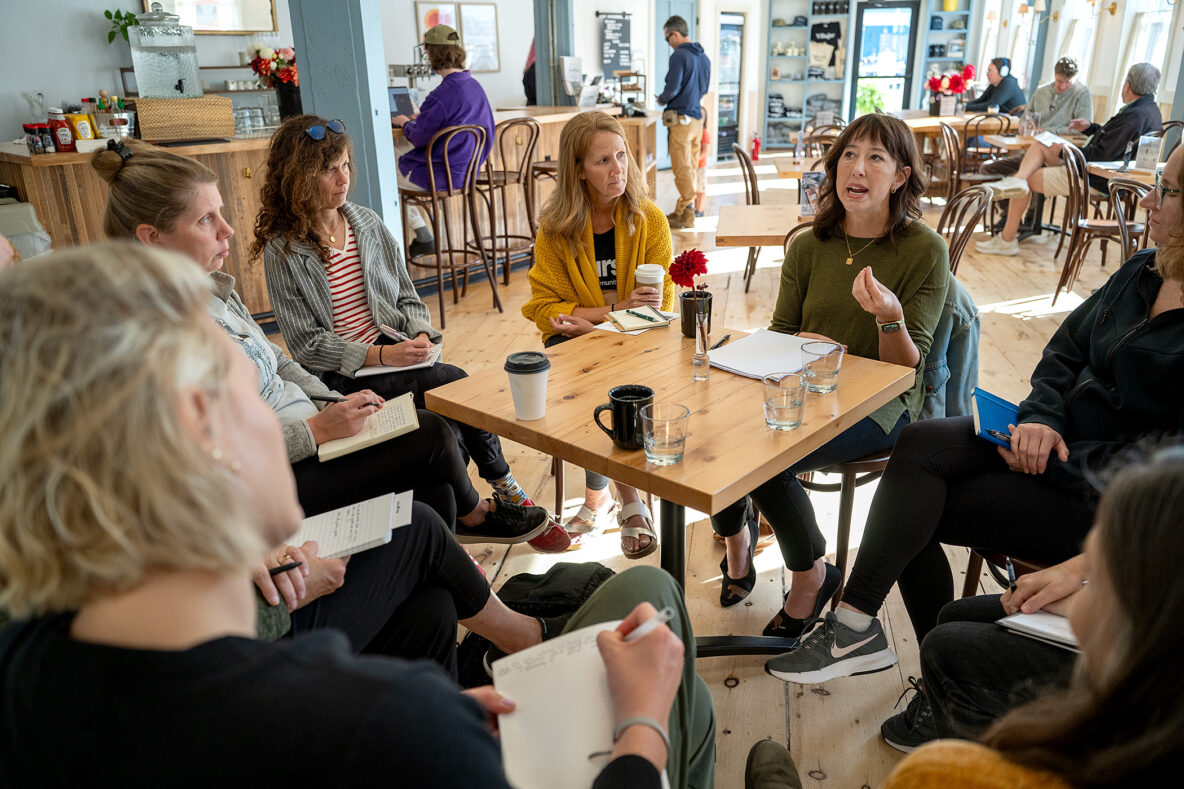 People from across the country came to Camden to work with writer Lyz Lenz, connect, and share their work during the Villager’s first Writer’s Retreat (Photo by John Blodgett, Midcoast Villager)