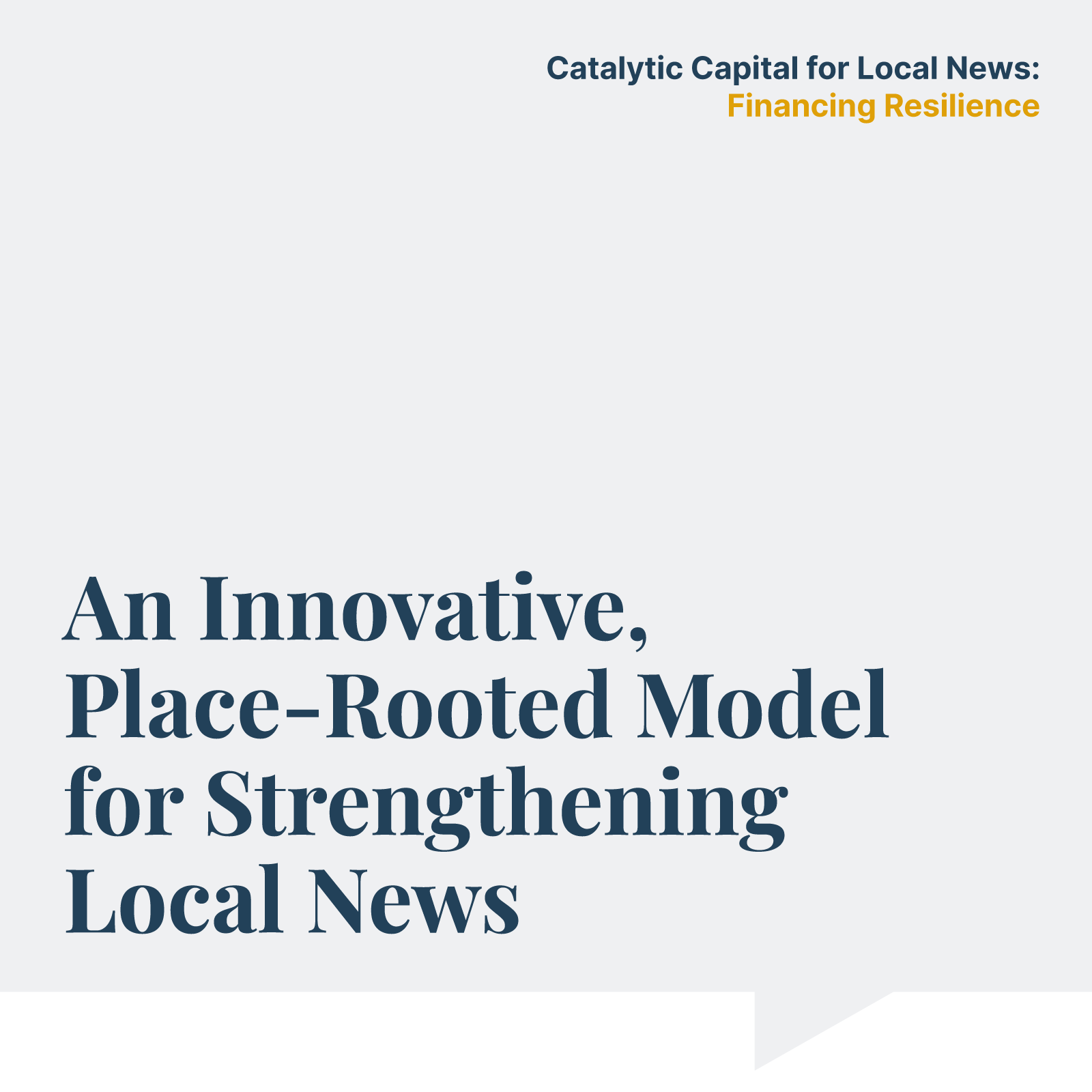 An innovative, place-rooted model for strengthening local news