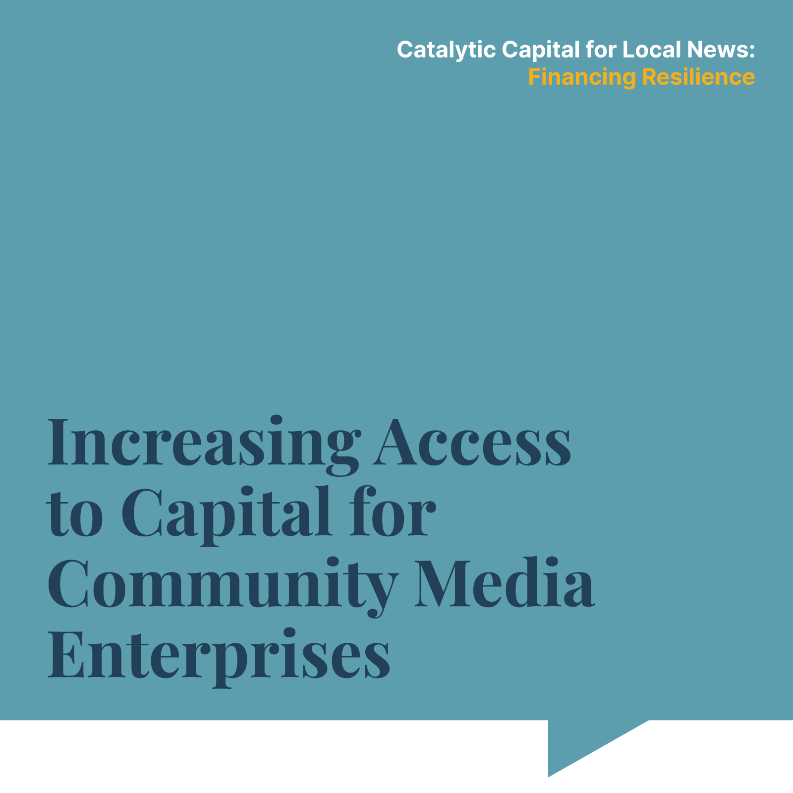 Increasing access to capital for community media enterprises