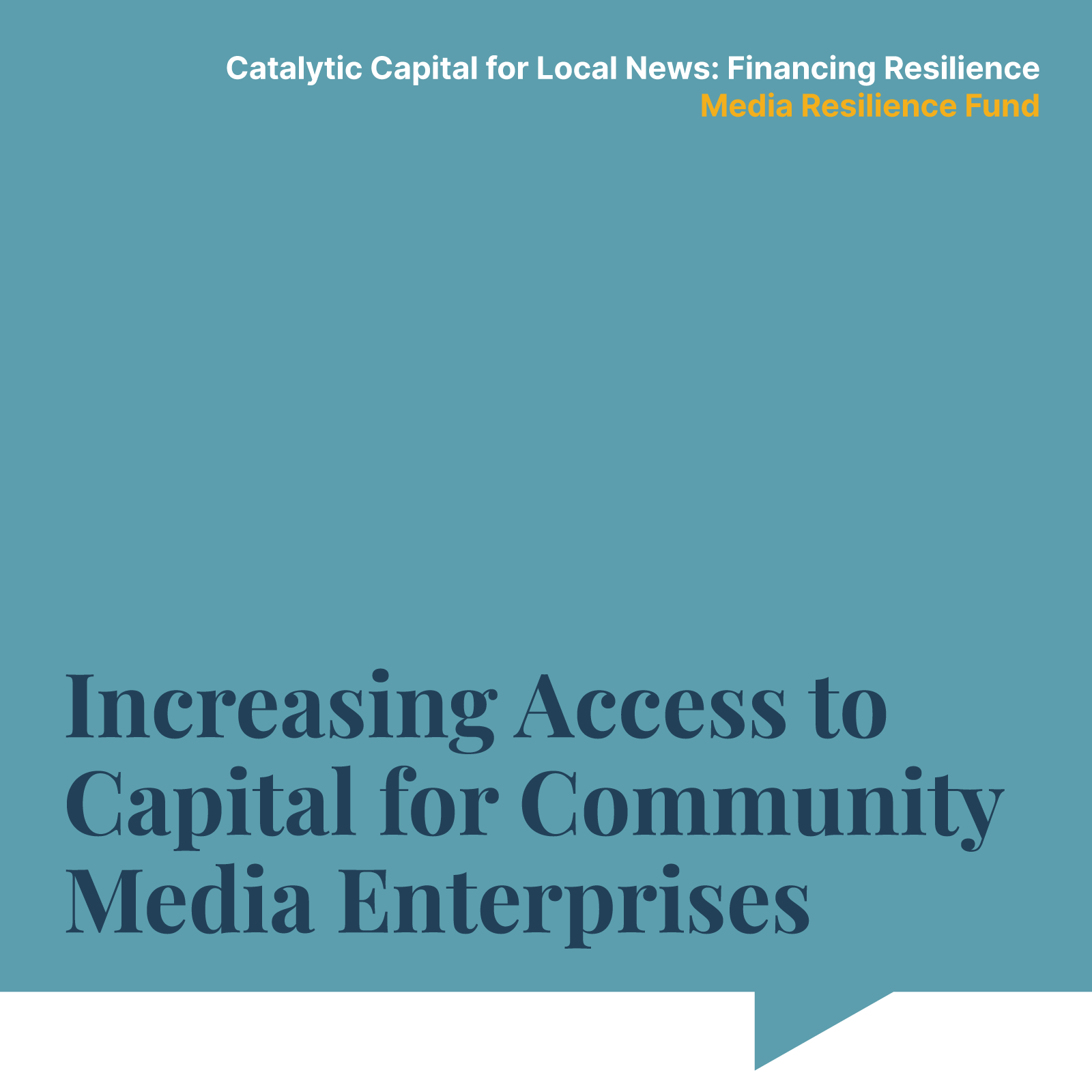 Increasing access to capital for community media enterprises
