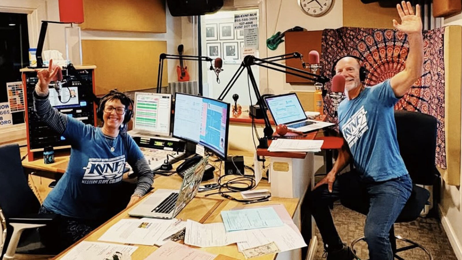 DJs at KVNF, part of the Rocky Mountain Community Radio. Image courtesy of RMCR.